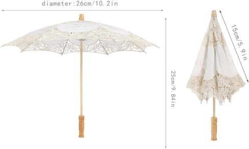Zerodeko Bride Decorative Umbrellas Wedding Umbrella Ornament Costumes Bubble Umbrella Lace Princess Parasols Photography Props Beige in Saudi Arabia