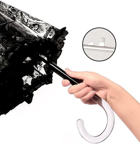 Chesoon البلاستيك مظلة دانتيل المظلة خمر الزفاف مظلة الزفاف خفيفة الوزن يندبروف قبة المظلة مع 8 الأضلاع in Kuwait