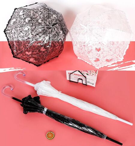 Chesoon البلاستيك مظلة دانتيل المظلة خمر الزفاف مظلة الزفاف خفيفة الوزن يندبروف قبة المظلة مع 8 الأضلاع in Kuwait