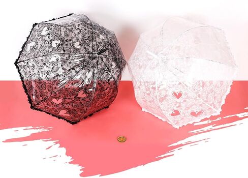 Chesoon البلاستيك مظلة دانتيل المظلة خمر الزفاف مظلة الزفاف خفيفة الوزن يندبروف قبة المظلة مع 8 الأضلاع in Kuwait