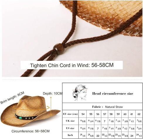 كومهاتس قبعات كاوبوي للنساء راعية البقر على الطراز الغربي قبعة شاطئ مستديرة من القش للسيدات قبعة فيدورا بحافة قابلة للتشكيل in Kuwait