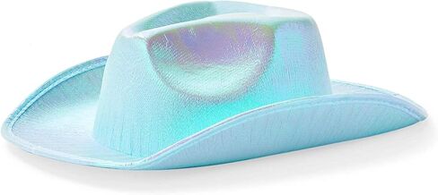 Zodaca Holographic Party Cowboy Hat, Metallic Space Cowboy (Purple, Adult) in Saudi Arabia