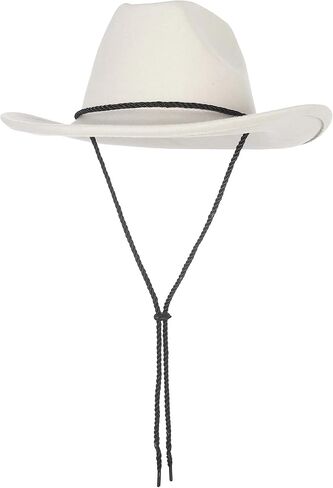 قبعة رعاة البقر لراعية البقر للرجال والنساء كلاسيكية بحافة قابلة للطي فيدورا قبعة راعية البقر الغربية مع سلسلة in Kuwait