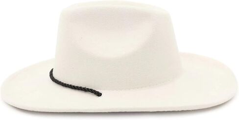 قبعة رعاة البقر لراعية البقر للرجال والنساء كلاسيكية بحافة قابلة للطي فيدورا قبعة راعية البقر الغربية مع سلسلة in Kuwait