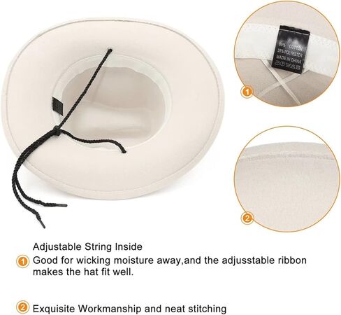 قبعة رعاة البقر لراعية البقر للرجال والنساء كلاسيكية بحافة قابلة للطي فيدورا قبعة راعية البقر الغربية مع سلسلة in Kuwait