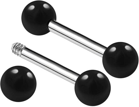 2 قطعة الفولاذ المقاوم للصدأ الحديد خواتم 14 مقياس 5/16 8 مللي متر 4 مللي متر الاكريليك الكرة اللولب أقراط الحاجب ثقب المجوهرات رؤية المزيد من الألوان in Kuwait