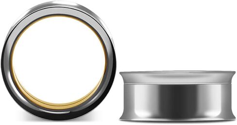 نفق COOEAR مزدوج من الفولاذ المقاوم للصدأ، قابس أسود مع ثقوب ذهبية مرصعة بمقاييس أقراط ثقب ممتدة. in Kuwait