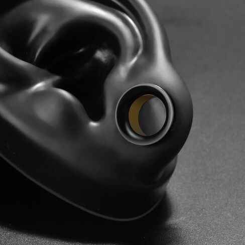 نفق COOEAR مزدوج من الفولاذ المقاوم للصدأ، قابس أسود مع ثقوب ذهبية مرصعة بمقاييس أقراط ثقب ممتدة. in Kuwait