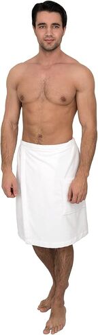 TowelSelections Men's Wrap Adjustable Cotton Fleece Shower Bath Gym Cover Up in Saudi Arabia
