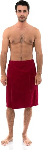 TowelSelections Men's Wrap Adjustable Cotton Fleece Shower Bath Gym Cover Up in Saudi Arabia
