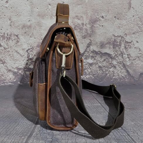 Handadsume مقاومة للماء قماش + حقيبة سفر جلدية حقيقية رسول عبر الجسم حقيبة كتف واحدة للرجال FB202 in Kuwait