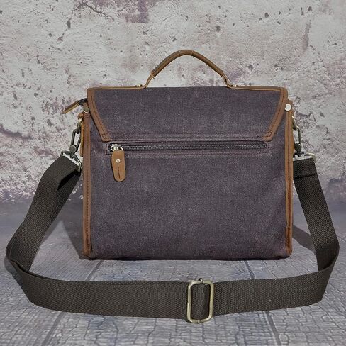 Handadsume مقاومة للماء قماش + حقيبة سفر جلدية حقيقية رسول عبر الجسم حقيبة كتف واحدة للرجال FB202 in Kuwait