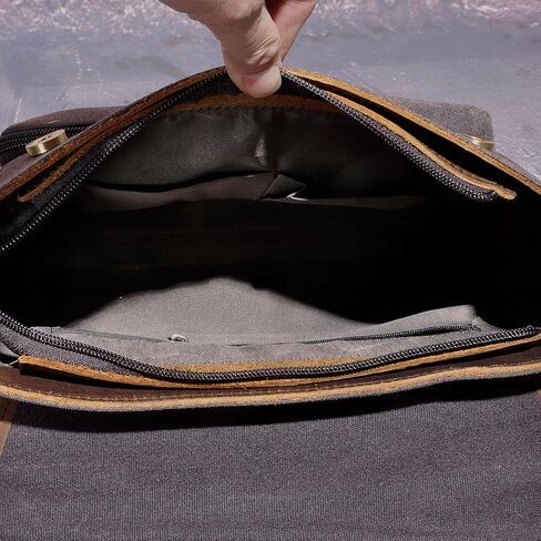 Handadsume مقاومة للماء قماش + حقيبة سفر جلدية حقيقية رسول عبر الجسم حقيبة كتف واحدة للرجال FB202 in Kuwait