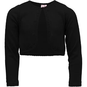 Cyndeelee Girls Long Sleeve Beaded Sequin Scallop Trim Cotton Shrug Cardigan in Kuwait