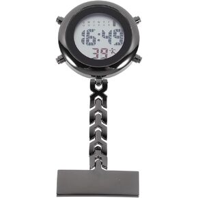 ساعة ibasenice الرقمية بمشبك للممرضات - ساعة معلقة من الفولاذ المقاوم للصدأ وساعة جيب مضيئة للرجال والنساء in Kuwait