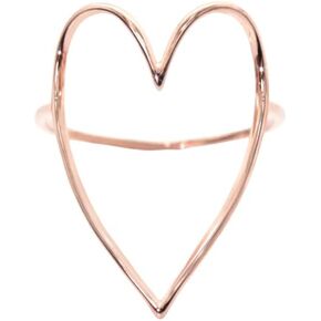 Blank Slate Heart Cut Out Ring - Simple, Minimalist Friendship and Self Love Ring - Handcrafted Jewelry Gift for Women, Girls, and Teens - Choose from Gold, Silver, or Rose Gold Tone