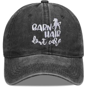 Jumsky Barn Hair Don't Care Baseball Caps for Women Home Girl Washed Cotton Plain Trucker Hat Black, Black, One size in Kuwait