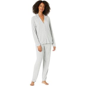Eberjey Gisele Tuxedo Slim Women's Pajama Set | Button Down Shirt w Front Pocket, Slim Pants w Elastic Waist in Kuwait