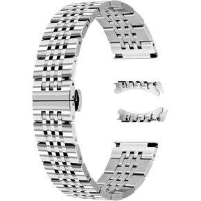 Juntan 20mm 22mm Metal Watch Band Polished Tapered Watch Strap Solid Curved & Straight Ends Stainless Steel Watch Band Strap for Men Women Bracelet Two Tone Gold, Rose Gold, Silver, Black