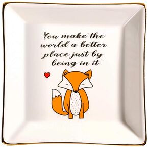 HOME SMILE Fox Gifts حامل أطباق حلية للنساء والفتيات والأصدقاء - أنت تجعل العالم مكانًا أفضل بمجرد تواجدك فيه in Kuwait