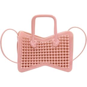 Pamayaneen Little Girls Candy Color Handbag Mini Pink Jelly Purse Jelly Shoulder Bag Crossbody Purse Chain Strap(Mini Size)