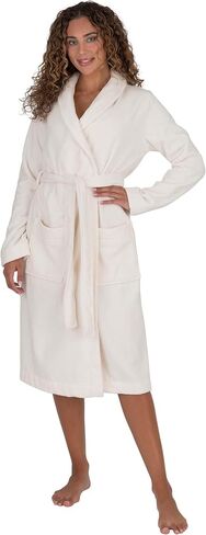 Bathrobes for Women - Fashionable Bath Robe - Knee Length Terry Cloth Robe with Belt & Front Pockets in Saudi Arabia