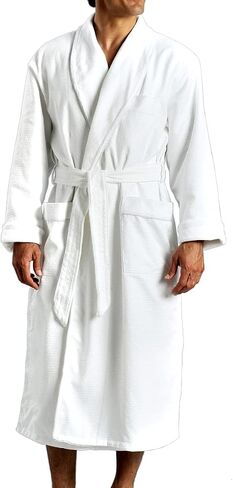 MONARCH Lined Waffle Spa Robe - Hotel Bathrobe in White Cypress in Saudi Arabia