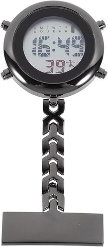 ساعة ibasenice الرقمية بمشبك للممرضات - ساعة معلقة من الفولاذ المقاوم للصدأ وساعة جيب مضيئة للرجال والنساء in Kuwait