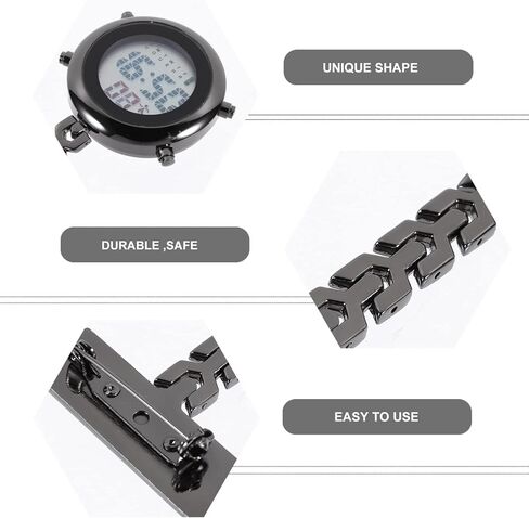 ساعة ibasenice الرقمية بمشبك للممرضات - ساعة معلقة من الفولاذ المقاوم للصدأ وساعة جيب مضيئة للرجال والنساء in Kuwait
