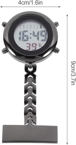 ساعة ibasenice الرقمية بمشبك للممرضات - ساعة معلقة من الفولاذ المقاوم للصدأ وساعة جيب مضيئة للرجال والنساء in Kuwait