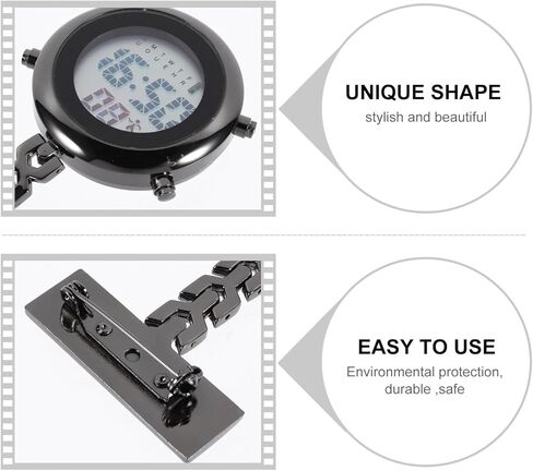 ساعة ibasenice الرقمية بمشبك للممرضات - ساعة معلقة من الفولاذ المقاوم للصدأ وساعة جيب مضيئة للرجال والنساء in Kuwait