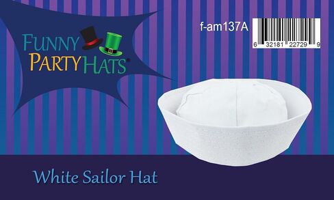 Funny Party Hats Yacht Captain Hat – Sailor Cap, Skipper Hat, Navy Marine Hat - Adjustable - Costume Accessories (White) in Kuwait