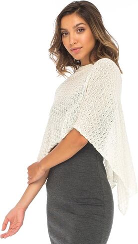 Back From Bali Womens Cotton Shrug Poncho, Lightweight Summer Shrug Pullover Sweater in Saudi Arabia
