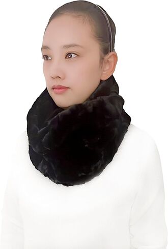 Lina & Lily Solid Color Faux Fur Women's Infinity Scarf Winter Neck Warmer Snood in Saudi Arabia