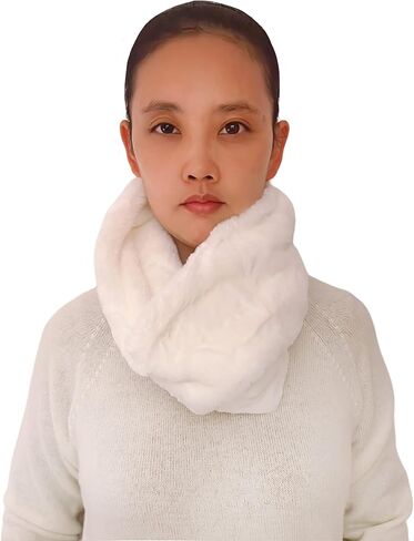 Lina & Lily Solid Color Faux Fur Women's Infinity Scarf Winter Neck Warmer Snood in Saudi Arabia