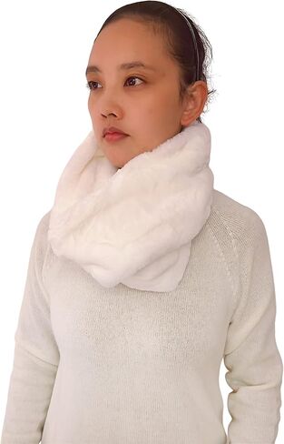 Lina & Lily Solid Color Faux Fur Women's Infinity Scarf Winter Neck Warmer Snood in Saudi Arabia