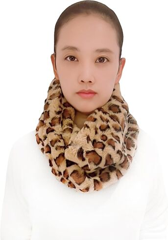 Lina & Lily Solid Color Faux Fur Women's Infinity Scarf Winter Neck Warmer Snood in Saudi Arabia