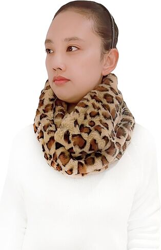 Lina & Lily Solid Color Faux Fur Women's Infinity Scarf Winter Neck Warmer Snood in Saudi Arabia