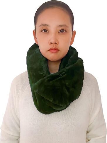Lina & Lily Solid Color Faux Fur Women's Infinity Scarf Winter Neck Warmer Snood in Saudi Arabia