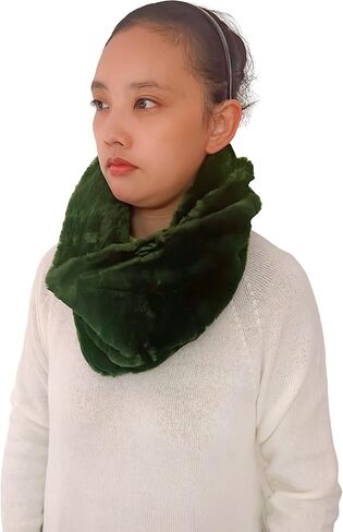 Lina & Lily Solid Color Faux Fur Women's Infinity Scarf Winter Neck Warmer Snood in Saudi Arabia