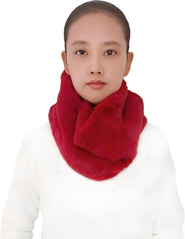 Lina & Lily Solid Color Faux Fur Women's Infinity Scarf Winter Neck Warmer Snood in Saudi Arabia