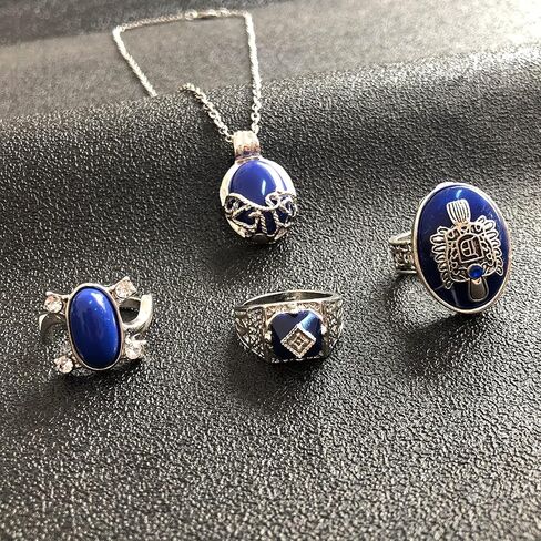 HJYZY 12 pcs The Vampire Diaries Jewelry Sticker Elena Gilbert Opening Vervain Locket Pendant Necklace Vintage Damon/Stefan Salvatore Sun Family Vampire Diaries Crest Rings in Saudi Arabia