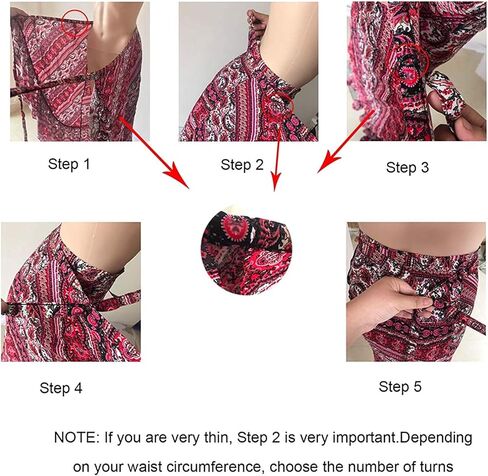 تنورة طويلة طويلة للنساء من ForMode بطباعة بوهو بخصر عالٍ والتفاف جانبي بوهيمي بحاشية غير متماثلة مقاس واحد in Kuwait