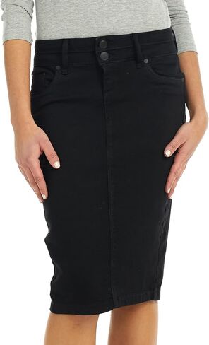 استيز تنورة جينز ضيقة بطول الركبة للنساء مع جيوب وتحكم في البطن - بيفرلي هيلز in Kuwait