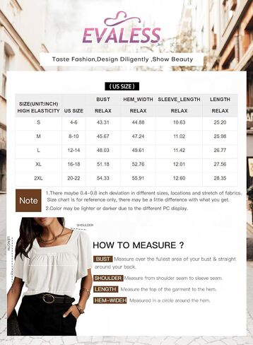 EVALESS Womens Fashion Square Neck Tops Trendy Short Sleeve Shirts Pleated Tee Knit Clothes Basic Clothing Loose Fit T Shirts in Saudi Arabia