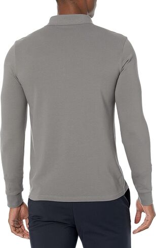 BOSS Men's Garment Dyed Long Sleeve Polo Shirt with Logo Patch in Saudi Arabia
