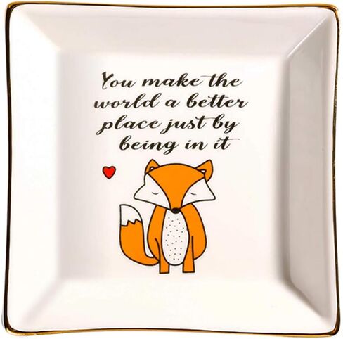 HOME SMILE Fox Gifts حامل أطباق حلية للنساء والفتيات والأصدقاء - أنت تجعل العالم مكانًا أفضل بمجرد تواجدك فيه in Kuwait