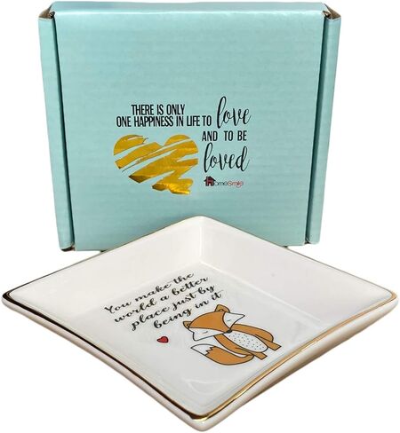 HOME SMILE Fox Gifts حامل أطباق حلية للنساء والفتيات والأصدقاء - أنت تجعل العالم مكانًا أفضل بمجرد تواجدك فيه in Kuwait