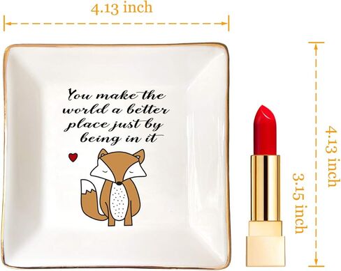 HOME SMILE Fox Gifts حامل أطباق حلية للنساء والفتيات والأصدقاء - أنت تجعل العالم مكانًا أفضل بمجرد تواجدك فيه in Kuwait