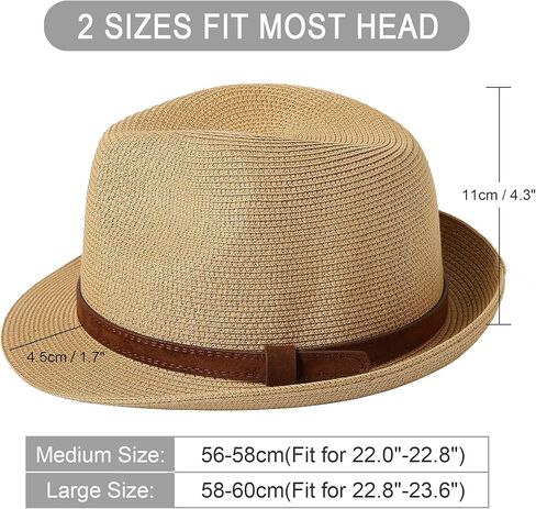 Lanzom الرجال النساء فيدورا القش قبعة الشمس قابلة للطي نشمر حافة قصيرة تريلبي قبعة الصيف قبعة الشاطئ in Kuwait
